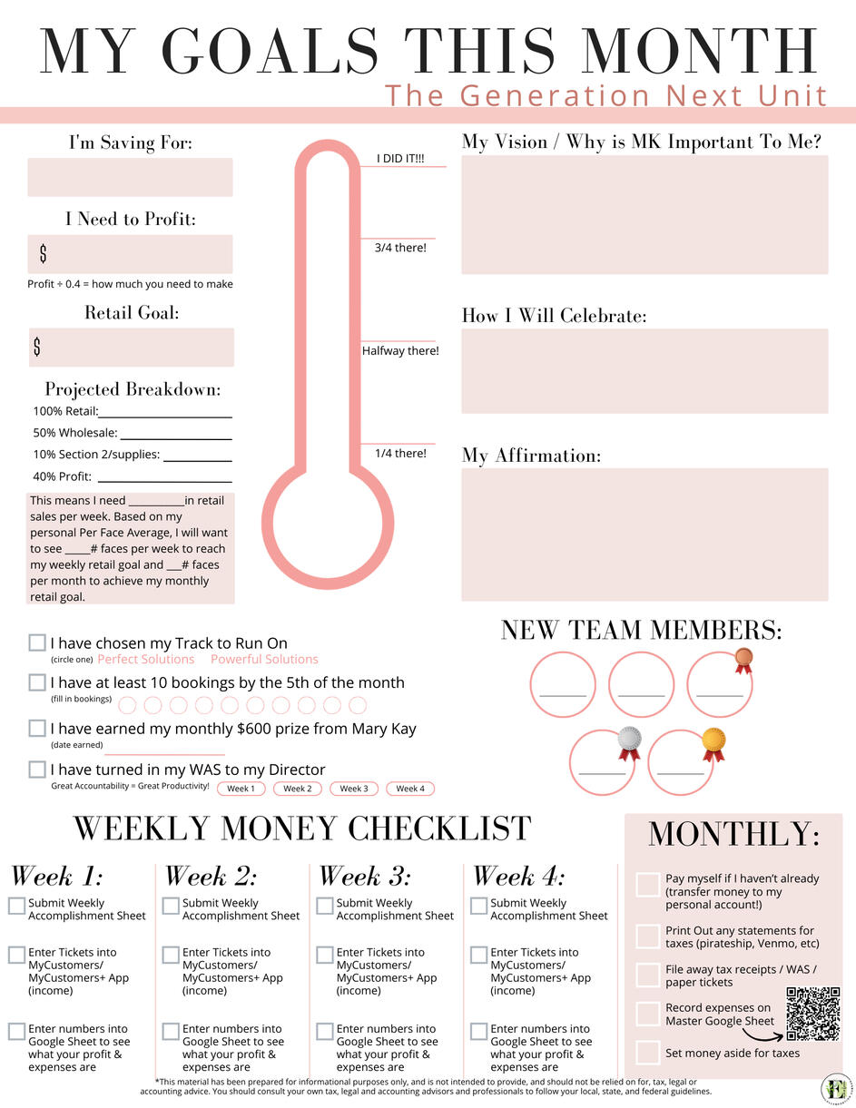 Monthly Consultant Tracking Packet